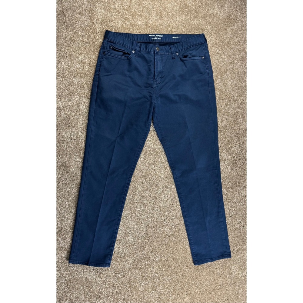 Banana Republic Travel Jean Lot Mens 34x32 Athletic Slim Fit Navy Green Gray 3pk - Picture 8 of 16